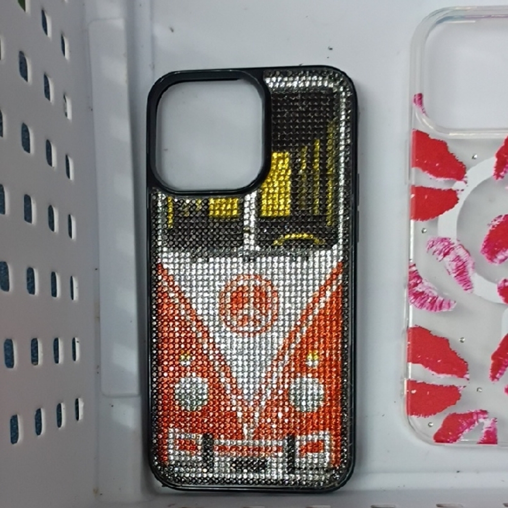 Retro Van Design Black and Orange Phone Case